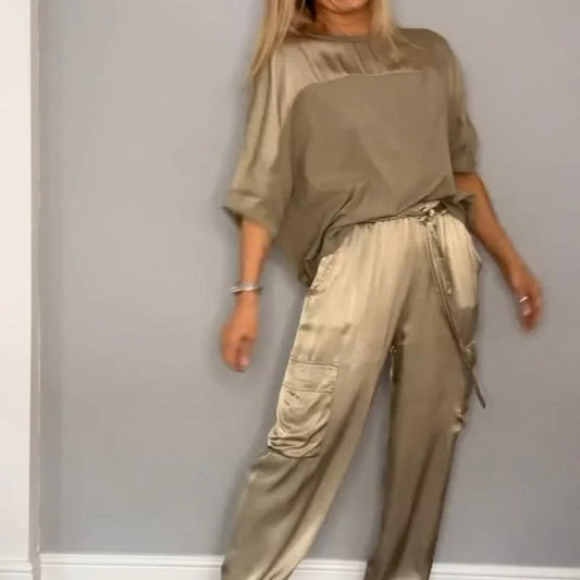 🔥Hot Sale - 49% off🔥Women's Round-Neck Top & Pants 2-Piece Set