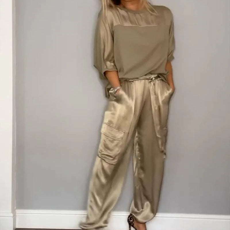 🔥Hot Sale - 49% off🔥Women's Round-Neck Top & Pants 2-Piece Set