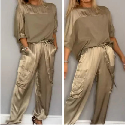 🔥Hot Sale - 49% off🔥Women's Round-Neck Top & Pants 2-Piece Set