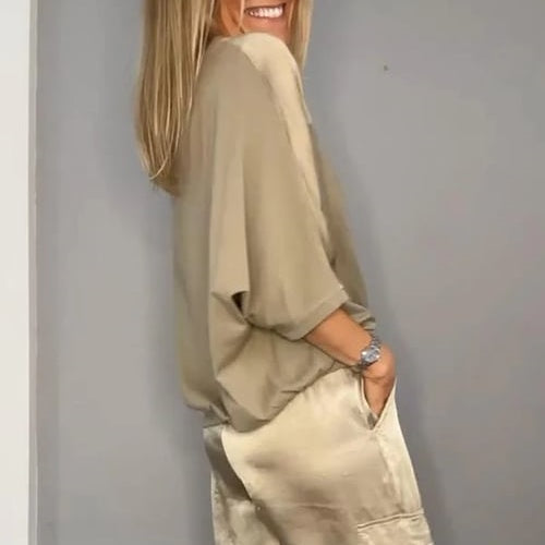🔥Hot Sale - 49% off🔥Women's Round-Neck Top & Pants 2-Piece Set