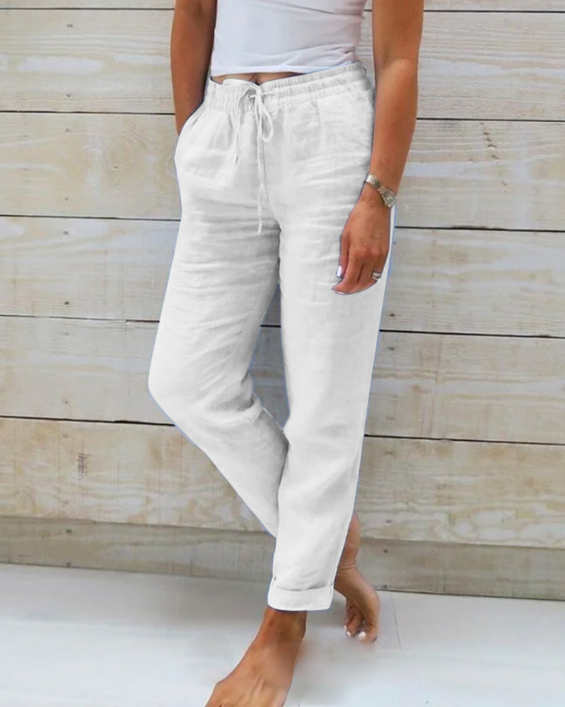 ⏳Limited-time 50% off🌸Women's Elastic Waist Cotton Linen Casual Pants