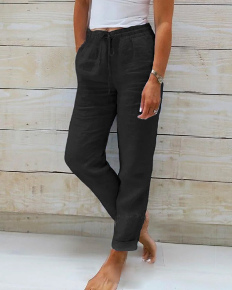 ⏳Limited-time 50% off🌸Women's Elastic Waist Cotton Linen Casual Pants