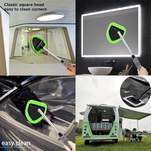 🔥Microfiber Car Windshield Cleaning Tool with Extendable Handle