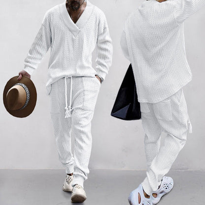 ⏳Time-limited Special⌛Men's 2-Piece V-Neck Baggy Sweatshirt & Joggers Set