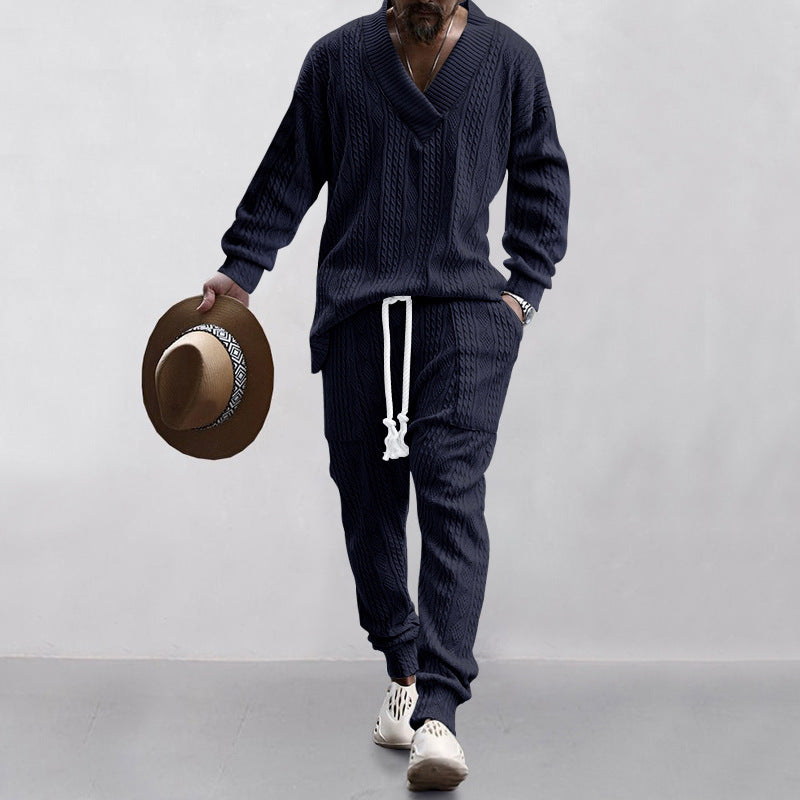 ⏳Time-limited Special⌛Men's 2-Piece V-Neck Baggy Sweatshirt & Joggers Set
