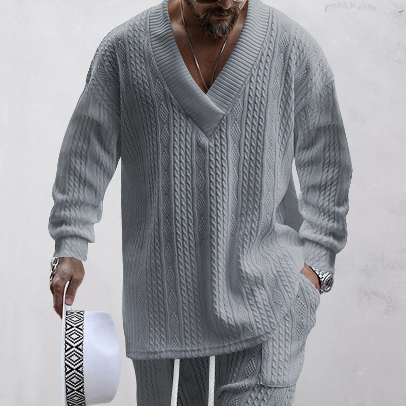 ⏳Time-limited Special⌛Men's 2-Piece V-Neck Baggy Sweatshirt & Joggers Set