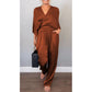 🌸NEW HOT SALE💞Women's 2-Piece Wrap V-Neck Top & Pants Set