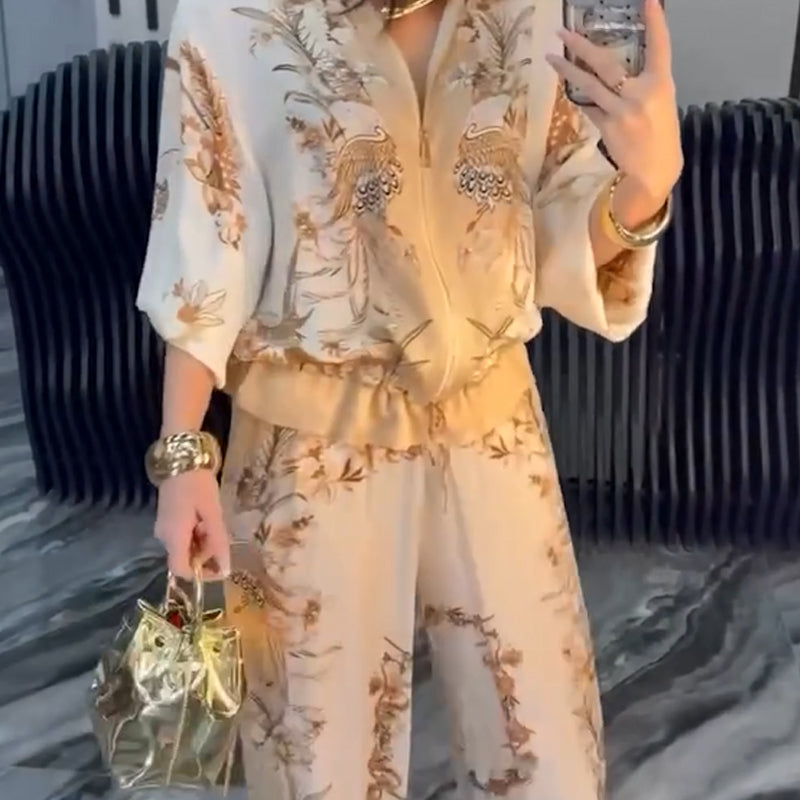 ✨Hot Sale 49% Off🌸Women’s Elegant Zip-Up Two-Piece Set