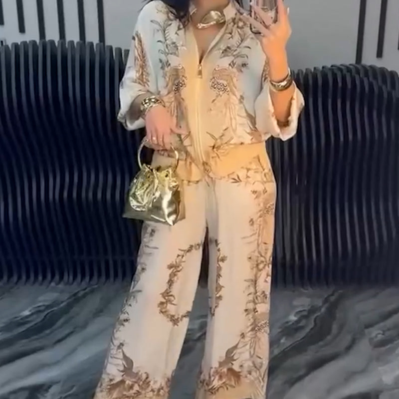 ✨Hot Sale 49% Off🌸Women’s Elegant Zip-Up Two-Piece Set