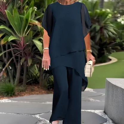 📢2026 Hot Sale 50% off⏰Charming Irregular Top & Wide Leg Pants Set
