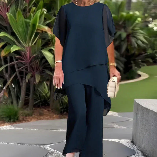 📢2026 Hot Sale 50% off⏰Charming Irregular Top & Wide Leg Pants Set