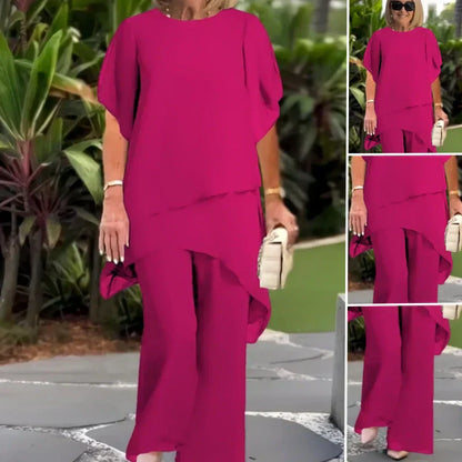 📢2026 Hot Sale 50% off⏰Charming Irregular Top & Wide Leg Pants Set