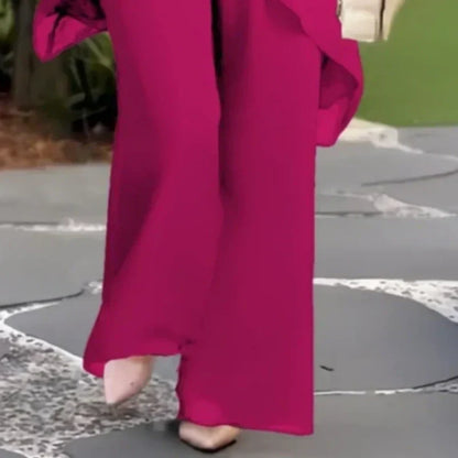 📢2026 Hot Sale 50% off⏰Charming Irregular Top & Wide Leg Pants Set