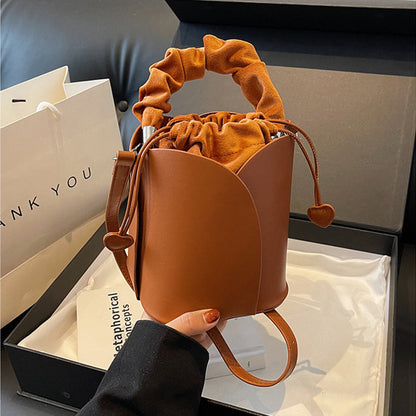 🎁Hot sale 49% OFF✨ Handmade PU Leather Drawstring Bucket Bag – Stylish & Versatile! 👜