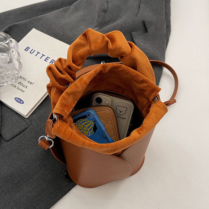 🎁Hot sale 49% OFF✨ Handmade PU Leather Drawstring Bucket Bag – Stylish & Versatile! 👜