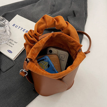 🎁Hot sale 49% OFF✨ Handmade PU Leather Drawstring Bucket Bag – Stylish & Versatile! 👜