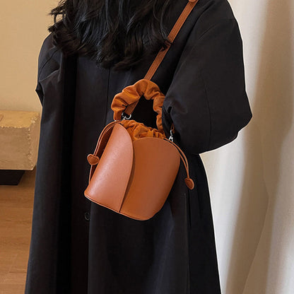 🎁Hot sale 49% OFF✨ Handmade PU Leather Drawstring Bucket Bag – Stylish & Versatile! 👜