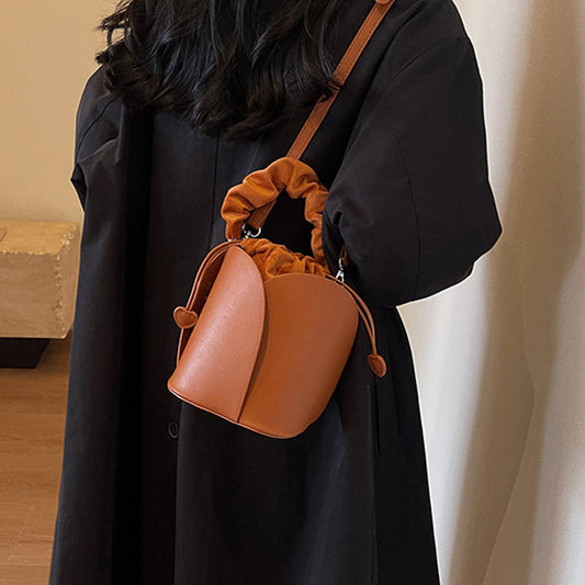 🎁Hot sale 49% OFF✨ Handmade PU Leather Drawstring Bucket Bag – Stylish & Versatile! 👜