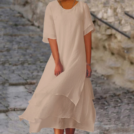 💥50% OFF💥Women's Round Neck Irregular Hem Midi Dresses