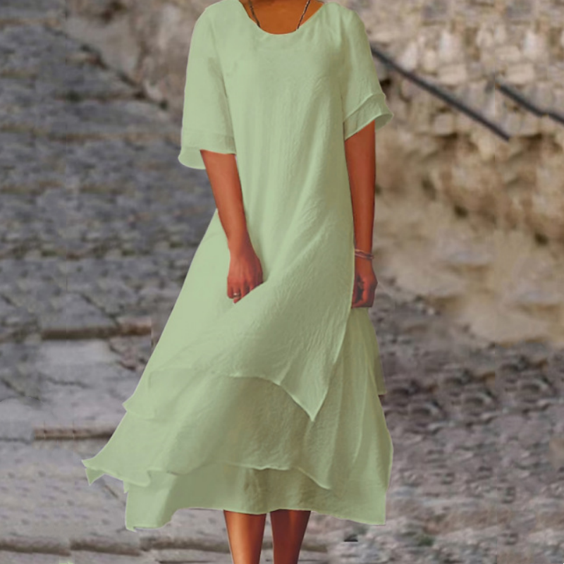 💥50% OFF💥Women's Round Neck Irregular Hem Midi Dresses