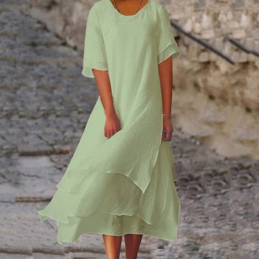 💥50% OFF💥Women's Round Neck Irregular Hem Midi Dresses