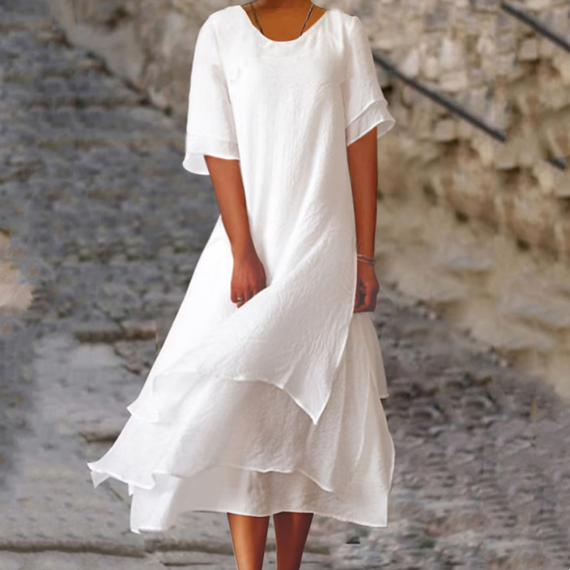 💥50% OFF💥Women's Round Neck Irregular Hem Midi Dresses