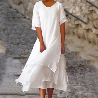 💥50% OFF💥Women's Round Neck Irregular Hem Midi Dresses