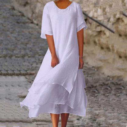 💥50% OFF💥Women's Round Neck Irregular Hem Midi Dresses