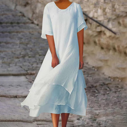 💥50% OFF💥Women's Round Neck Irregular Hem Midi Dresses