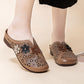 ⏳ Limited time 50% off! 💥Women's Elegant PU Leather Slide Sandals with Floral Design（The more you buy, the higher the discount）