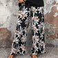 Women's Casual Floral Print Wide Leg Trousers and Short Sleeve Top Set
