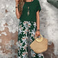 Women's Casual Floral Print Wide Leg Trousers and Short Sleeve Top Set