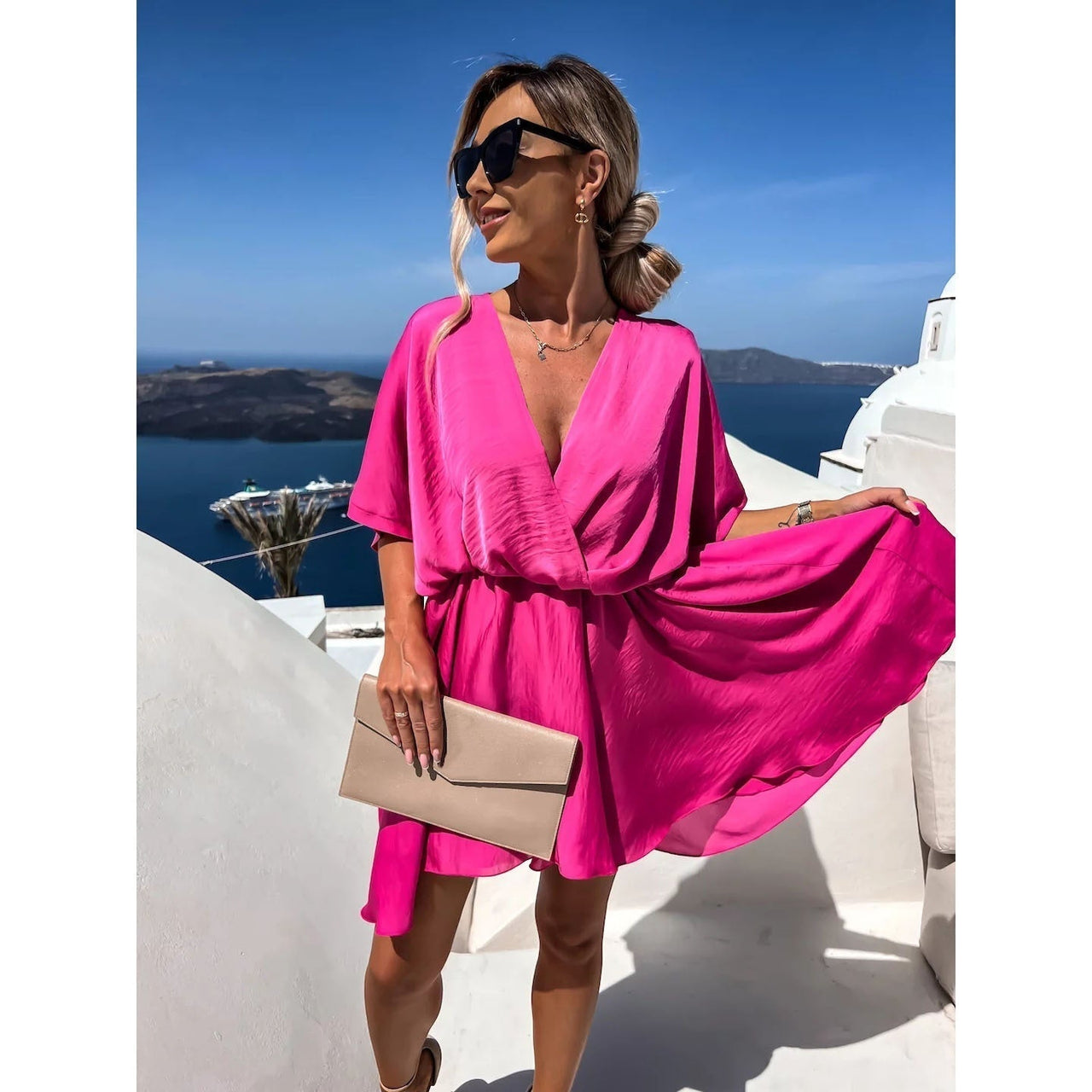 ✨Hot Sale 49% Off🌸Women's Fluttering Loose Waist Irregular Hem Dresses
