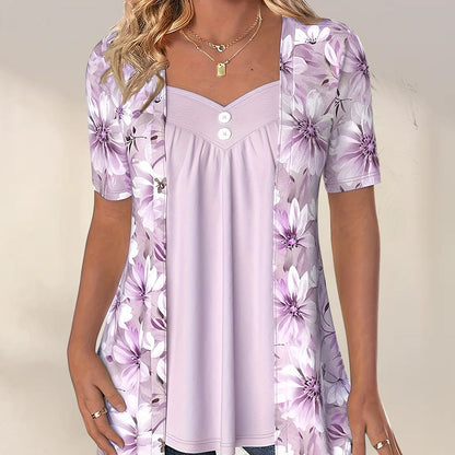 ✨Hot Sale 49% Off🌸Women's Irregular Floral Patchwork Top