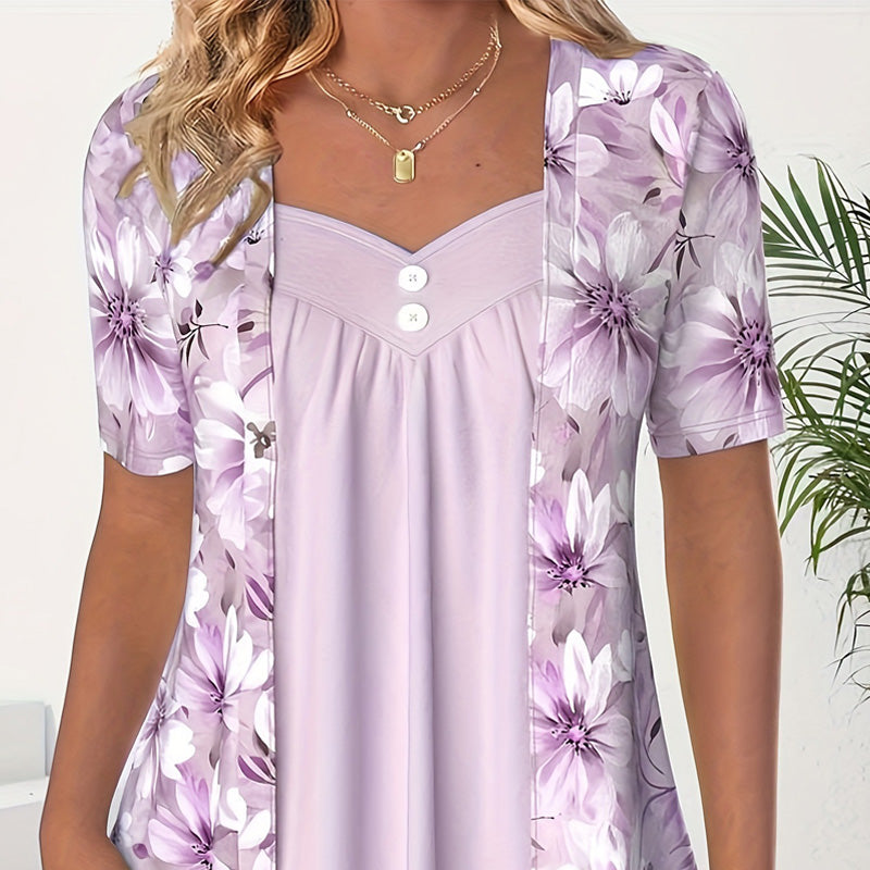 ✨Hot Sale 49% Off🌸Women's Irregular Floral Patchwork Top