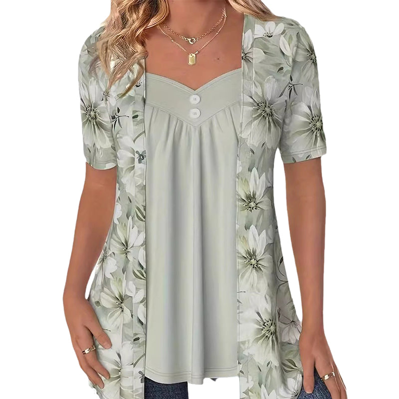 ✨Hot Sale 49% Off🌸Women's Irregular Floral Patchwork Top