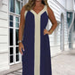 ⏳ Limited time 50% off! 💥Women's V-Neck Sleeveless Color Block Maxi Dress