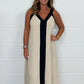 ⏳ Limited time 50% off! 💥Women's V-Neck Sleeveless Color Block Maxi Dress