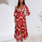 🌸LAST DAY PROMOTION - 50%OFF🌸Women's Retro Boho Deep V-Neck Maxi Dress🔥
