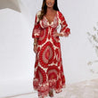 🌸LAST DAY PROMOTION - 50%OFF🌸Women's Retro Boho Deep V-Neck Maxi Dress🔥