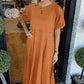 🌺2025 Hot Sale--49% OFF🌺Loose-Fit Short-Sleeve Maxi Dress with Flared Hem