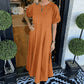 🌺2025 Hot Sale--49% OFF🌺Loose-Fit Short-Sleeve Maxi Dress with Flared Hem