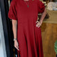 🌺2025 Hot Sale--49% OFF🌺Loose-Fit Short-Sleeve Maxi Dress with Flared Hem