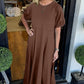 🌺2025 Hot Sale--49% OFF🌺Loose-Fit Short-Sleeve Maxi Dress with Flared Hem