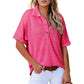 ✨Hot Sale 49% Off🌸Women's Lapel Loose Short Sleeve Top