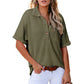 ✨Hot Sale 49% Off🌸Women's Lapel Loose Short Sleeve Top