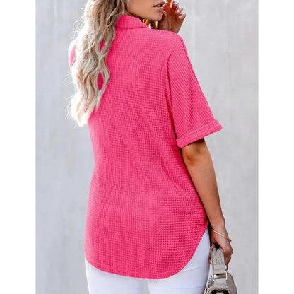 ✨Hot Sale 49% Off🌸Women's Lapel Loose Short Sleeve Top