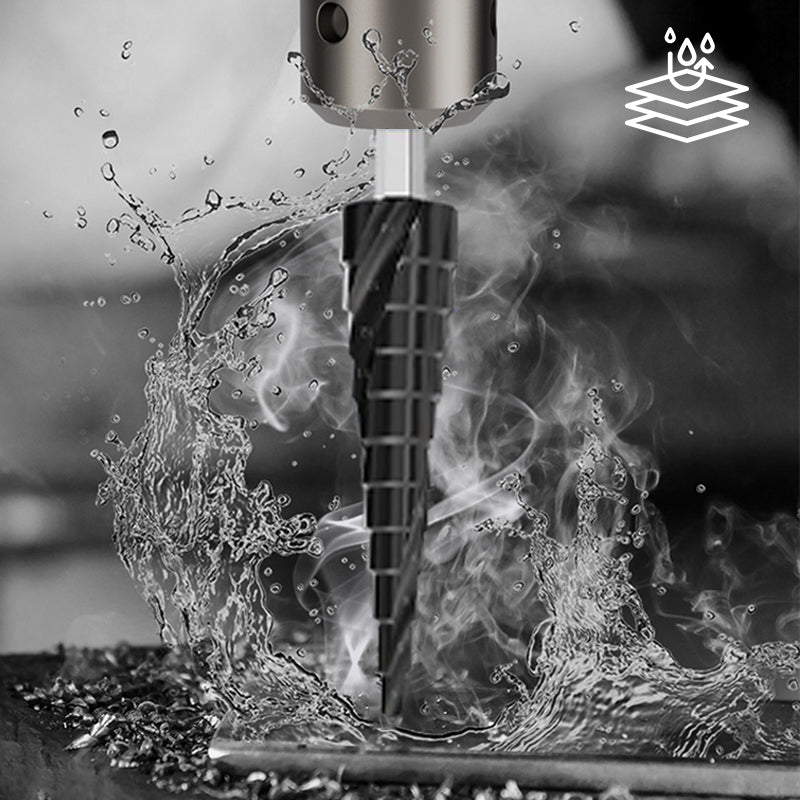 ✨🏆50% discount🏆High Hardness Spiral Flute Step Drill Bit Set✈️ Free Shipping