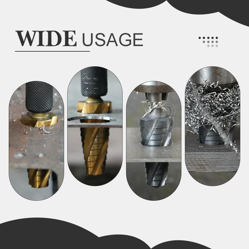 ✨🏆50% discount🏆High Hardness Spiral Flute Step Drill Bit Set✈️ Free Shipping