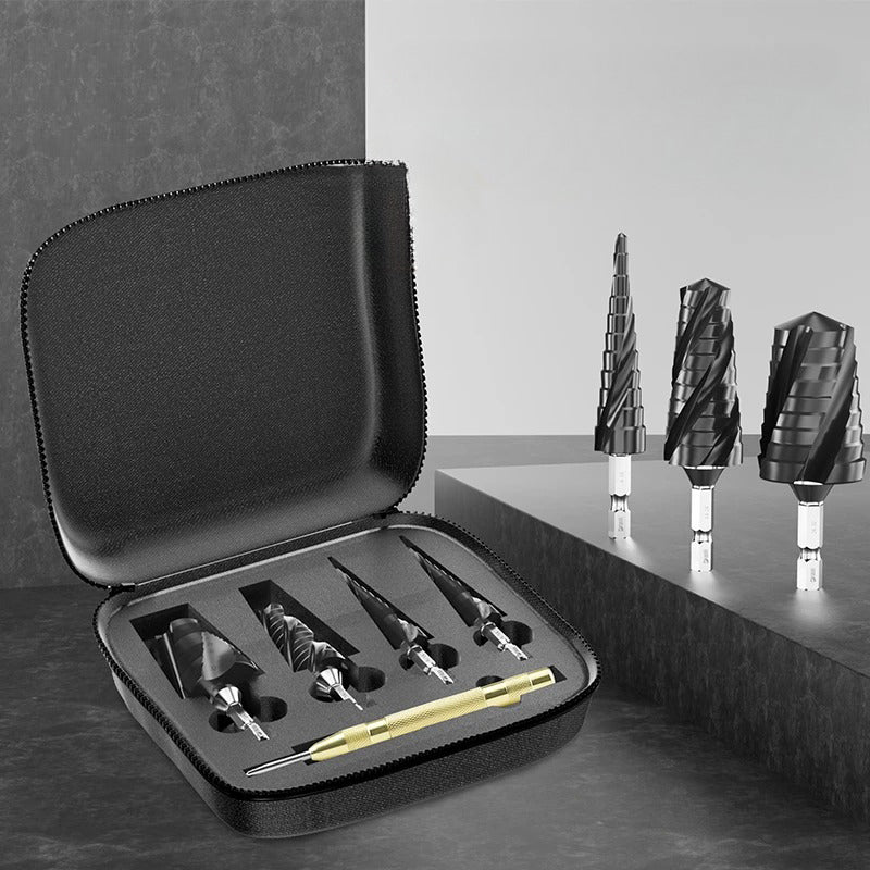 ✨🏆50% discount🏆High Hardness Spiral Flute Step Drill Bit Set✈️ Free Shipping